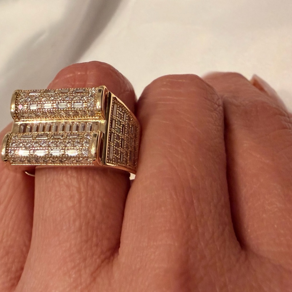 Gold Over Solid Sterling Silver Statement Ring!💍